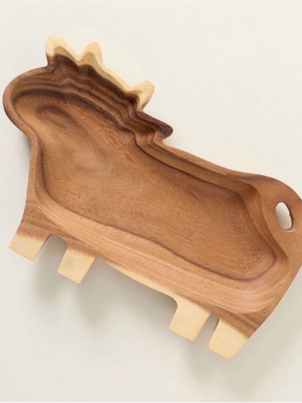 Anthropologie Icon Hand Carved Wood Cheeseboard Cow NIB
